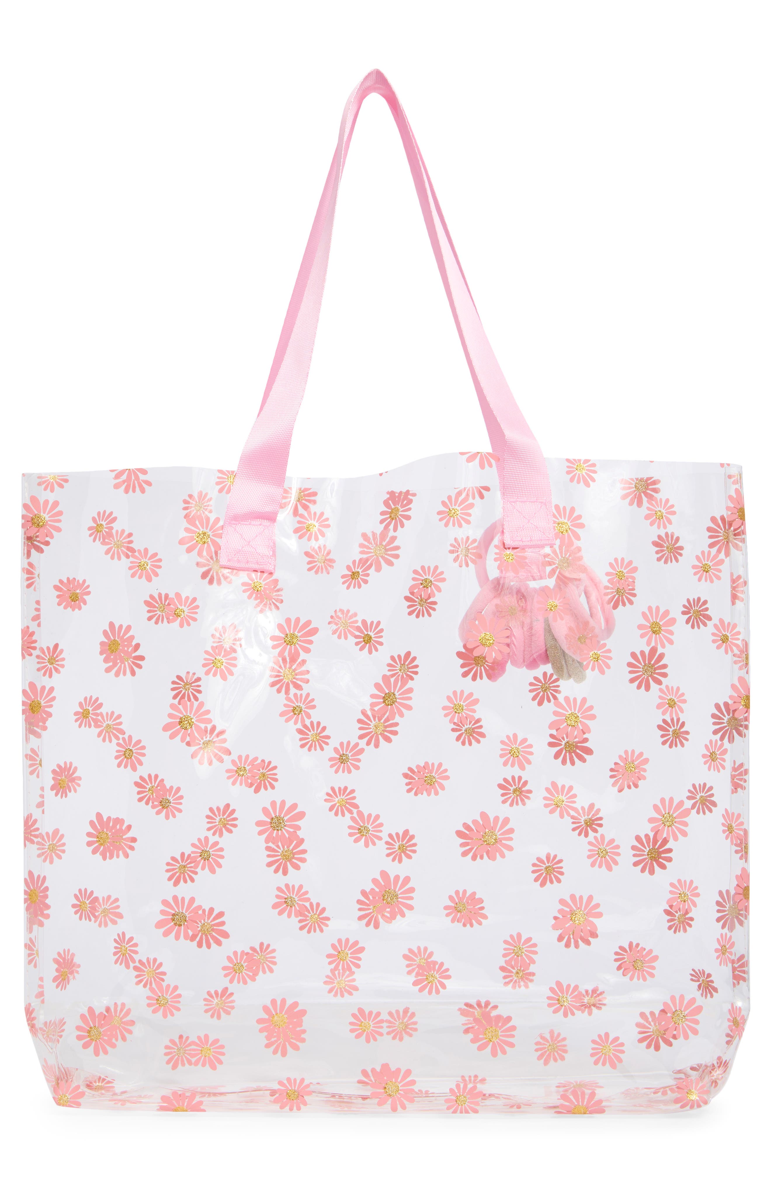 Capelli New York Kids' Glitter Daisy Jelly Tote, Alternate, color, Pink Combo