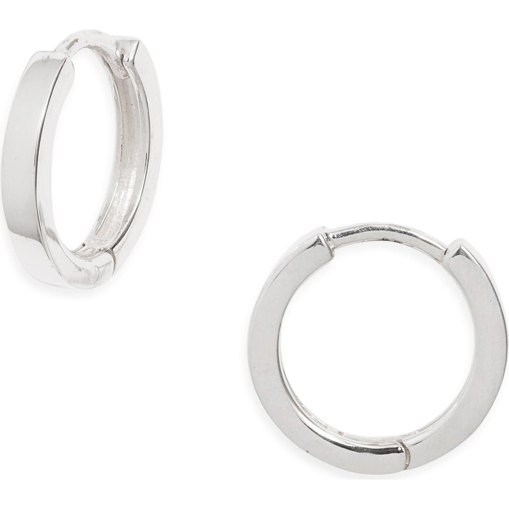 Nashelle Square Edge Huggie Hoop Earrings In Metallic