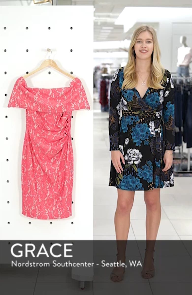 Off the Shoulder Lace Sheath Dress, sales video thumbnail