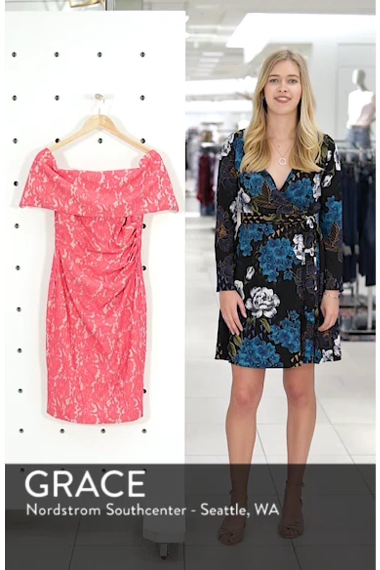 Off the Shoulder Lace Sheath Dress video