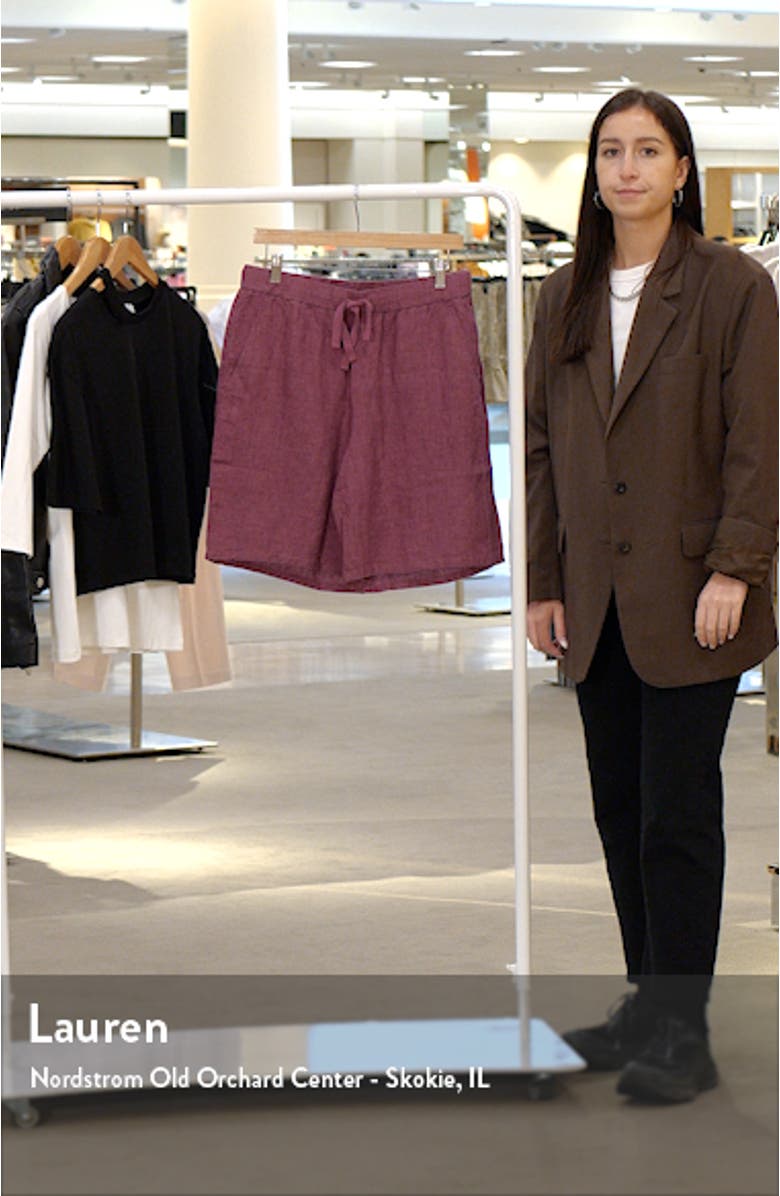 Drawstring Organic Linen Shorts, sales video thumbnail