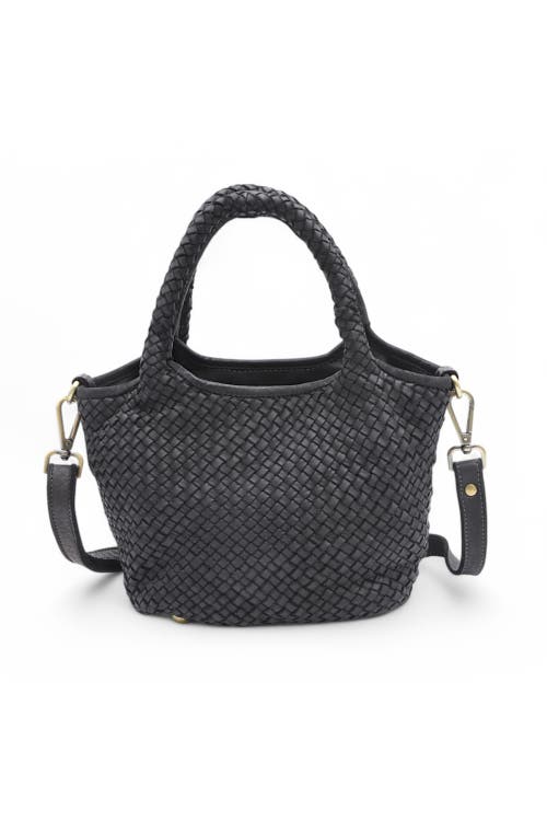 Shop Bolsa Nova Lisa Woven Mini Tote In Black