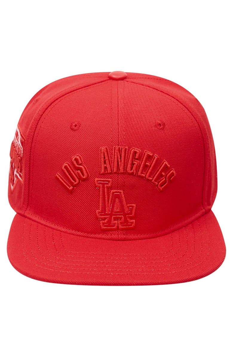 PRO STANDARD Men's Pro Standard Los Angeles Dodgers Triple Red Snapback Hat, Alternate, color, 