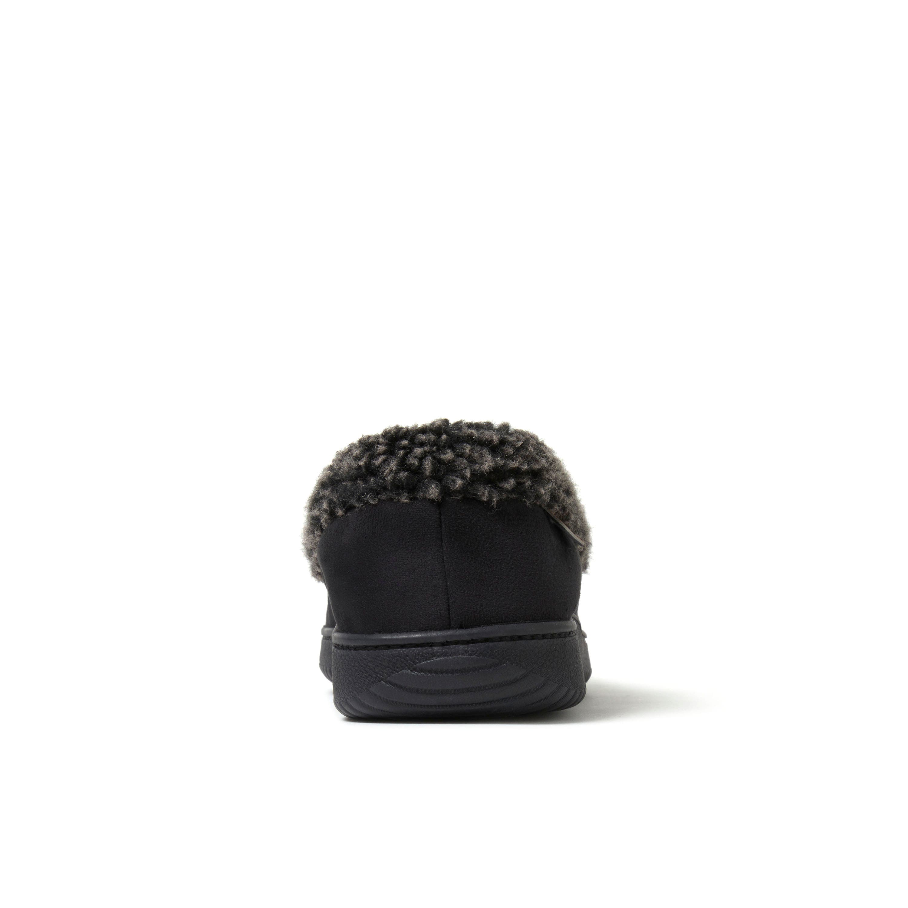 DEARFOAMS Alexander Microsuede Moccasin Slipper, Alternate, color, Black