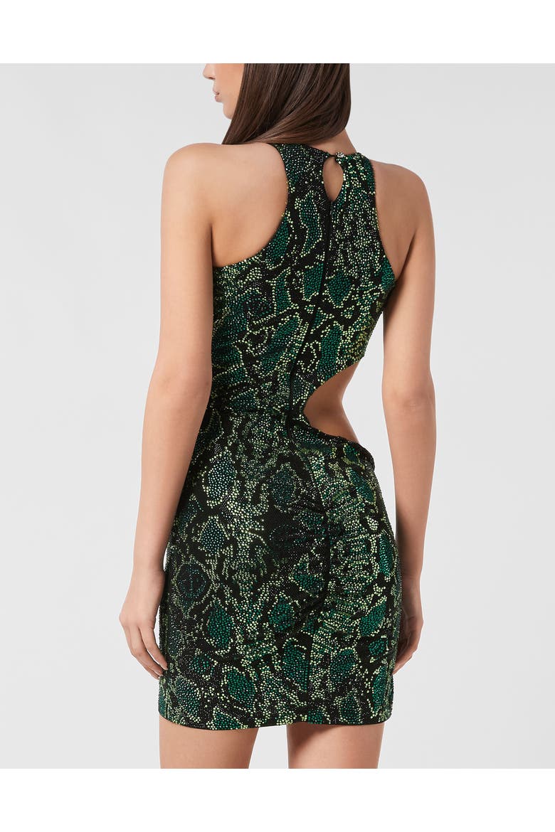 Mini Dress Strass Snake Women, Alternate, color, green
