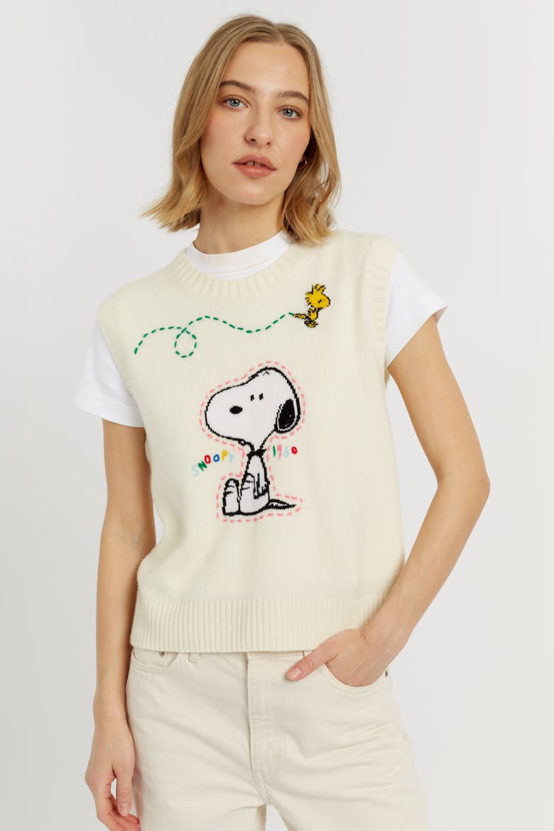 Wool-Cashmere Snoopy Tank, Alternate, color, Cream