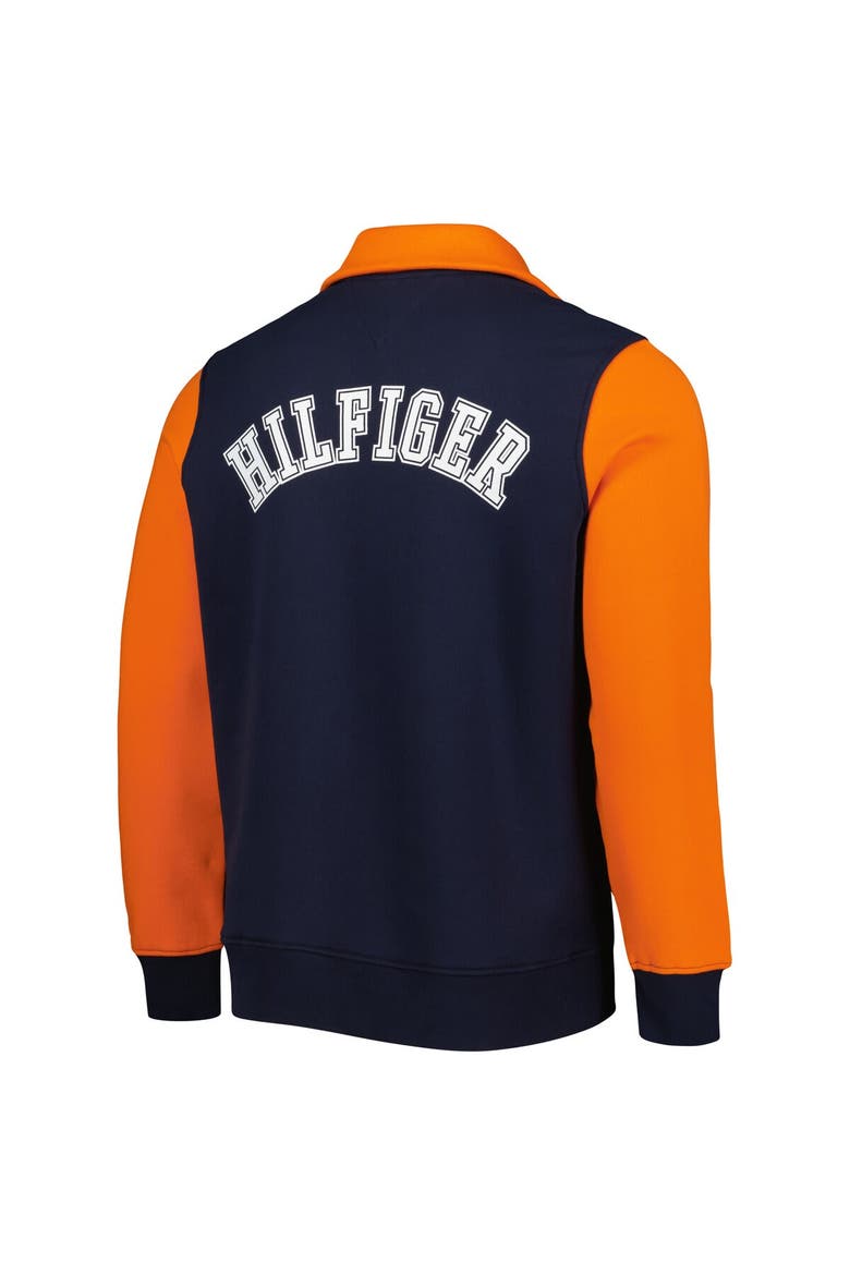 Men's Tommy Hilfiger Navy/Orange Chicago Bears Aiden Quarter-Zip Sweatshirt, Alternate, color, Navy