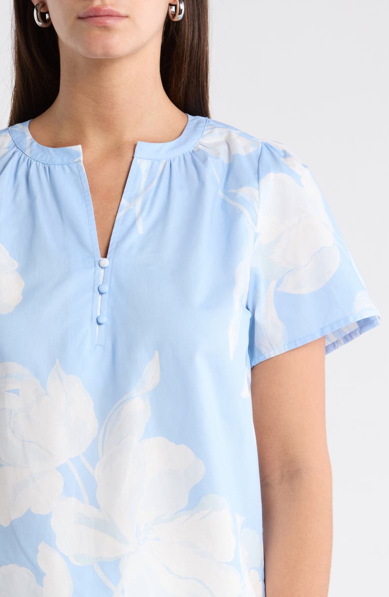 SUGARLIPS Afina Floral Cotton Top, Alternate, color, Baby Blue Multi