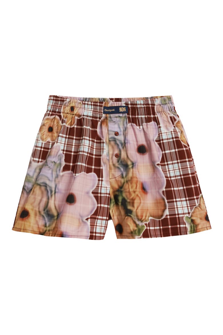 Mixed Print Cotton Shorts, Alternate, color, FLORAL MULTI