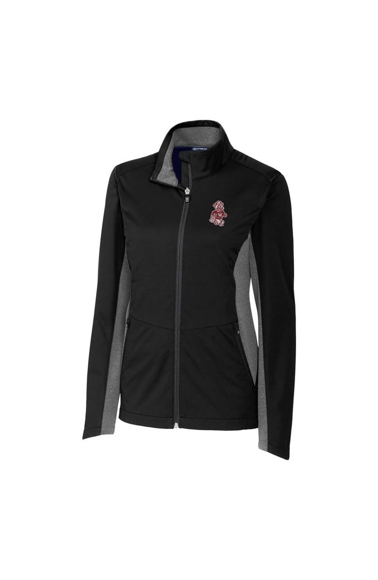 Cutter & Buck Women's Cutter & Buck Black Washington State Cougars Vault Navigate Softshell Full-Zip Jacket, Alternate, color, 