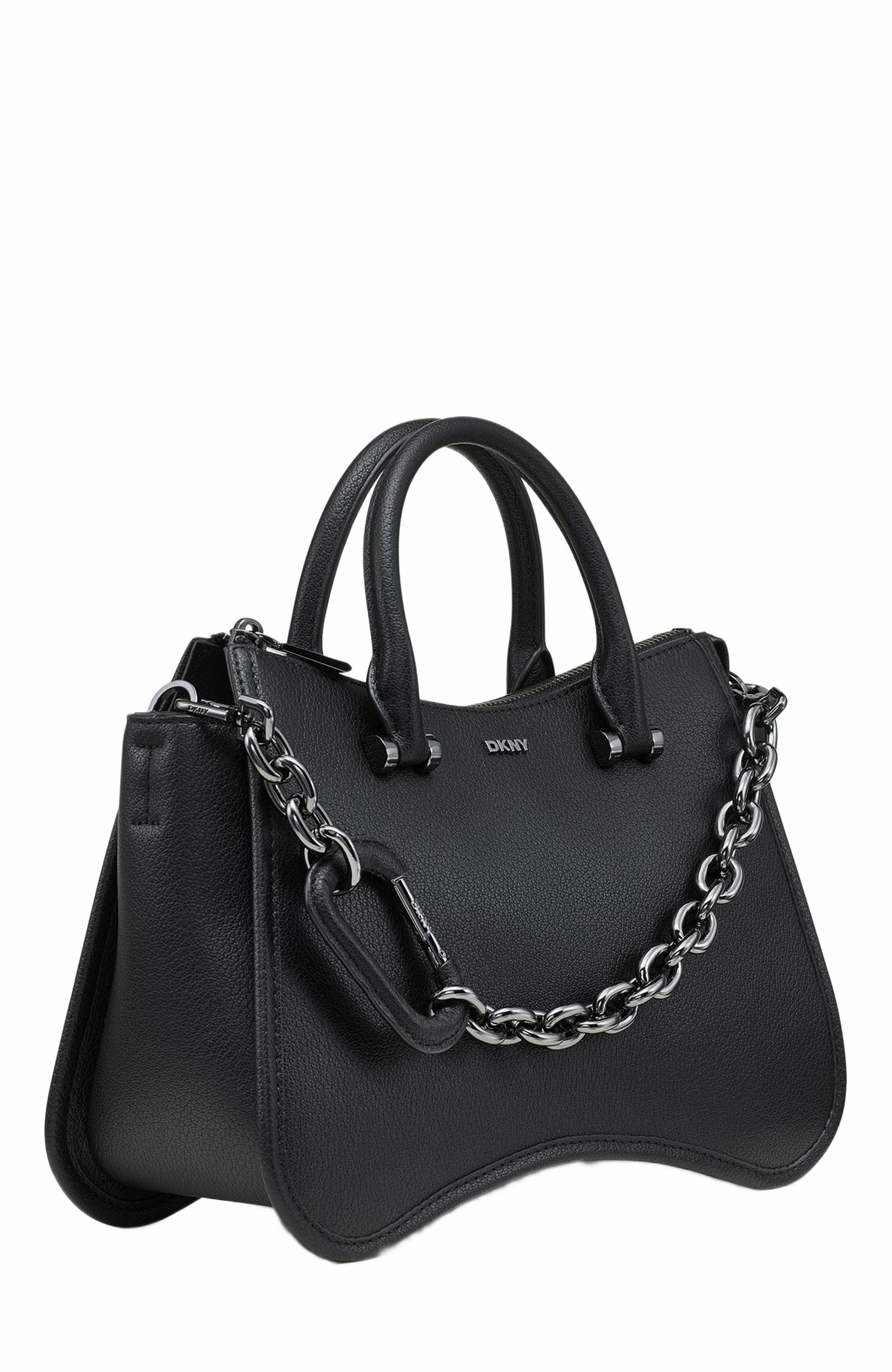 DKNY Adria Satchel, Alternate, color, Black/Gunmetal