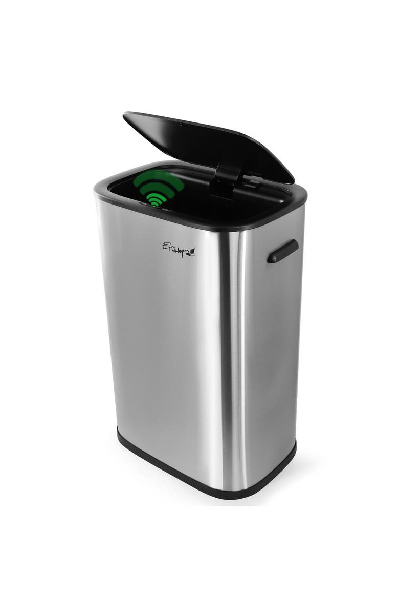 Elama 14.5 Gallon Automatic Sensor Hands Free Trash Can, Main, color, Silver