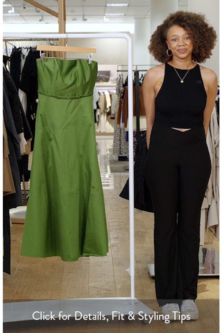 Darian Strapless Satin A-Line Gown video