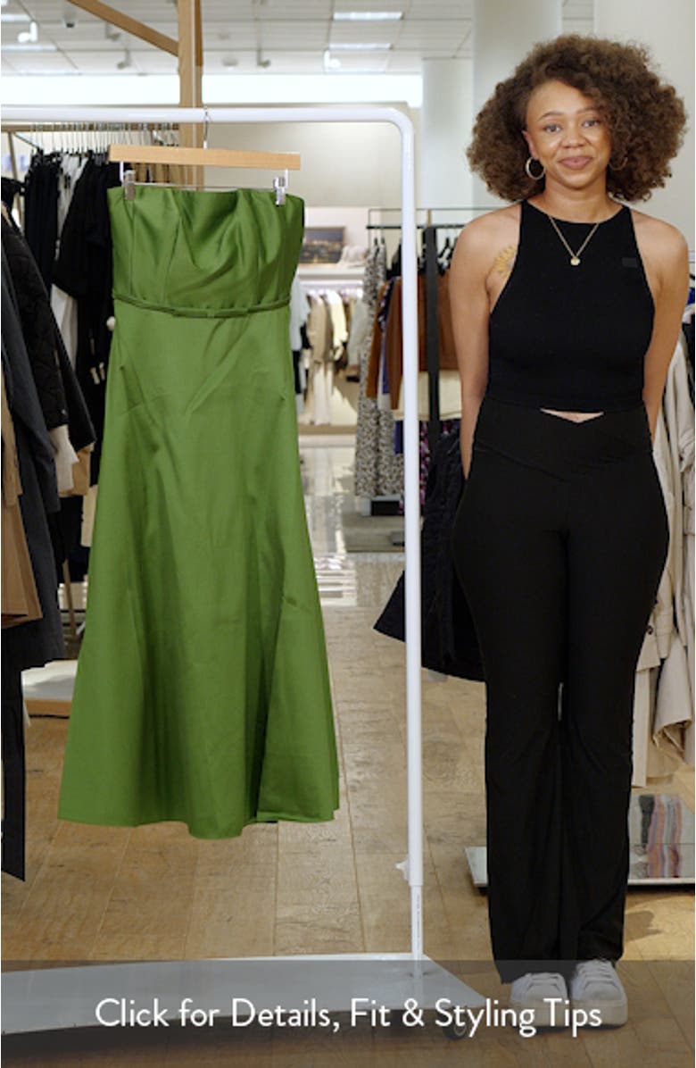 Darian Strapless Satin A-Line Gown, sales video thumbnail