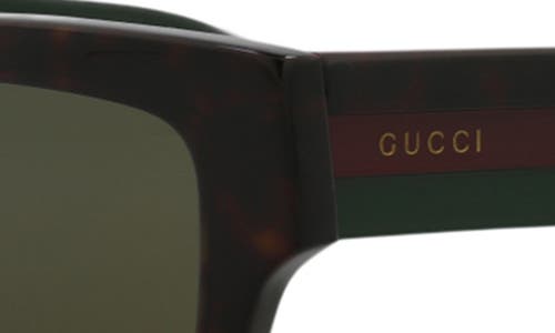 Gucci Womens Black Gc002051 Gg1301s Rectangle-frame Acetate Sunglasses In Black Havana Grey