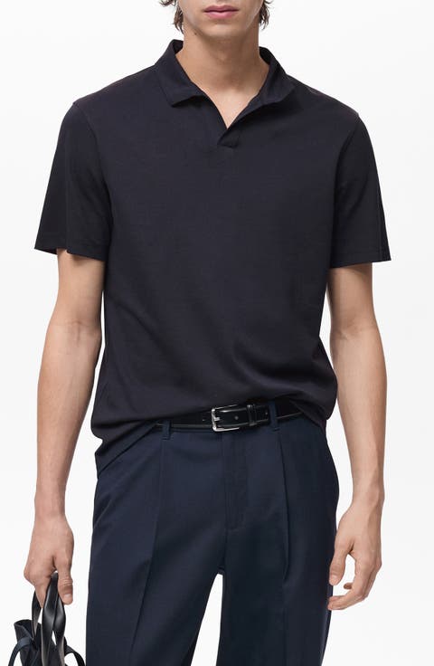 Slim Fit Johnny Collar Cotton Blend Piqué Polo