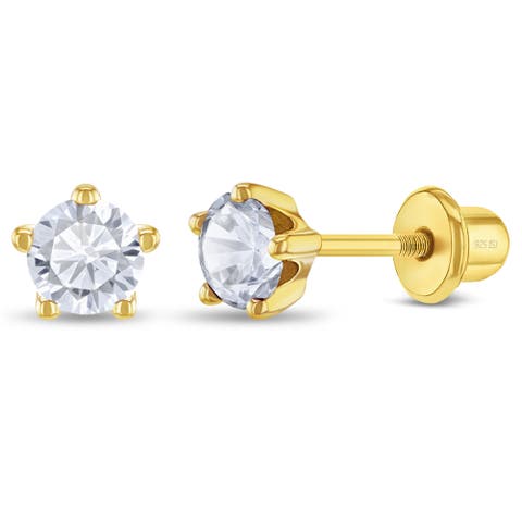 Prong Cz Solitaire Earrings