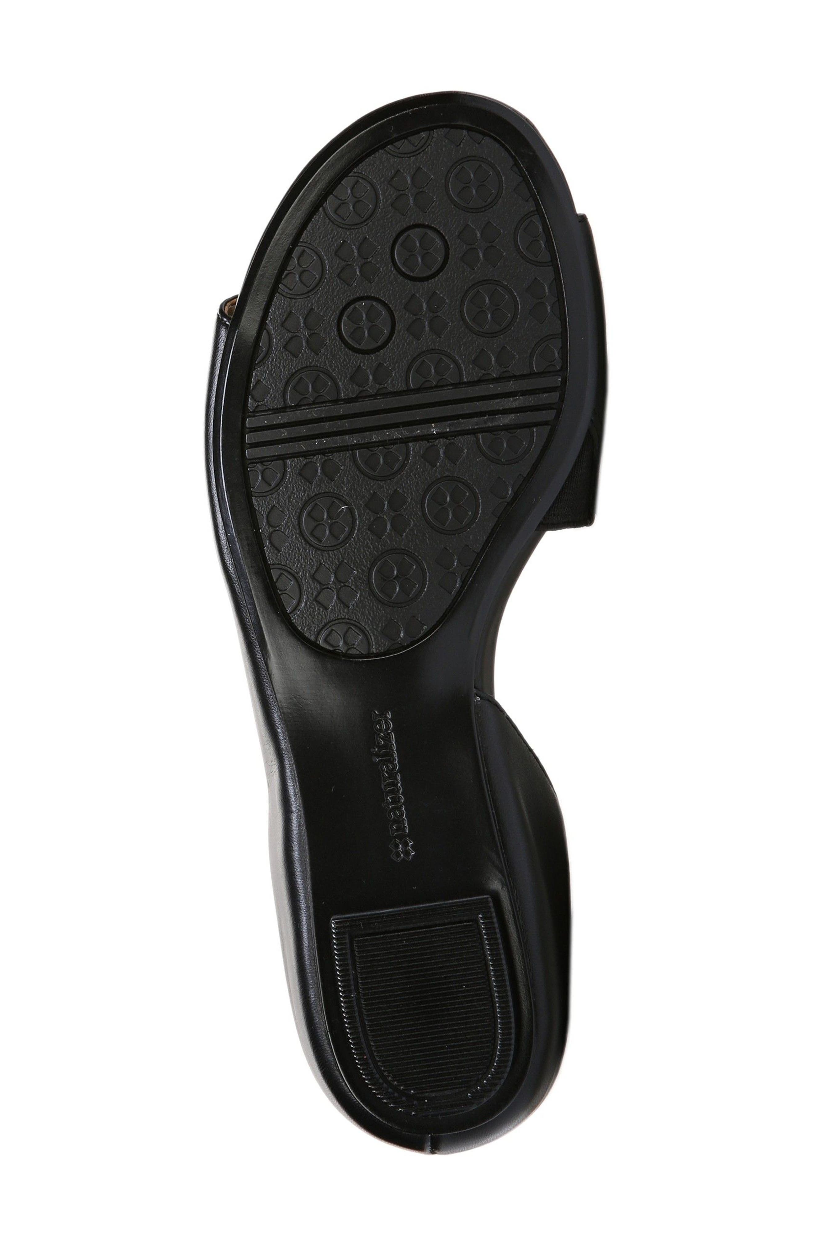 Lucie Half d'Orsay Flat, Alternate, color, BLACK LEATHER
