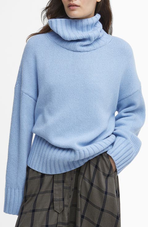 Josephine Stretch Cotton & Wool Blend Turtleneck Sweater