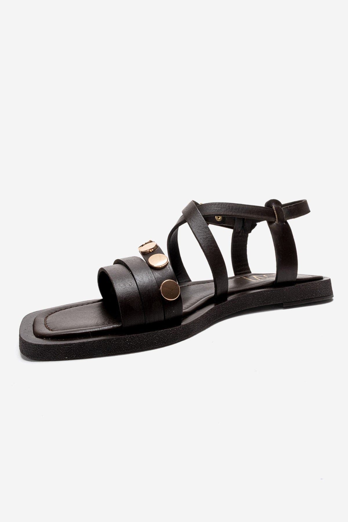 Poole Leather Multi Strap Sandal, Alternate, color, Brown