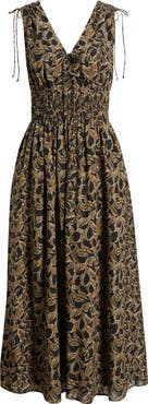 Nordstrom Print Smocked Waist Sleeveless Maxi Dress