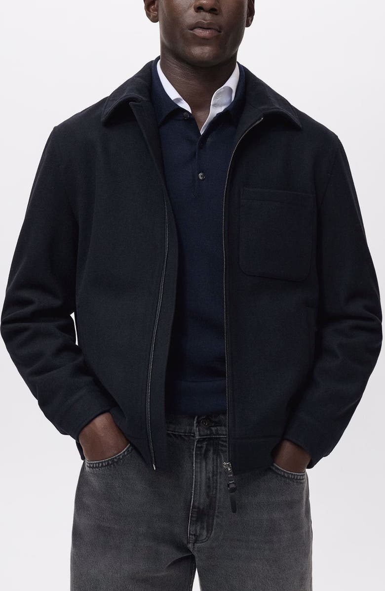 MANGO Wool Blend Jacket, Main, color, 