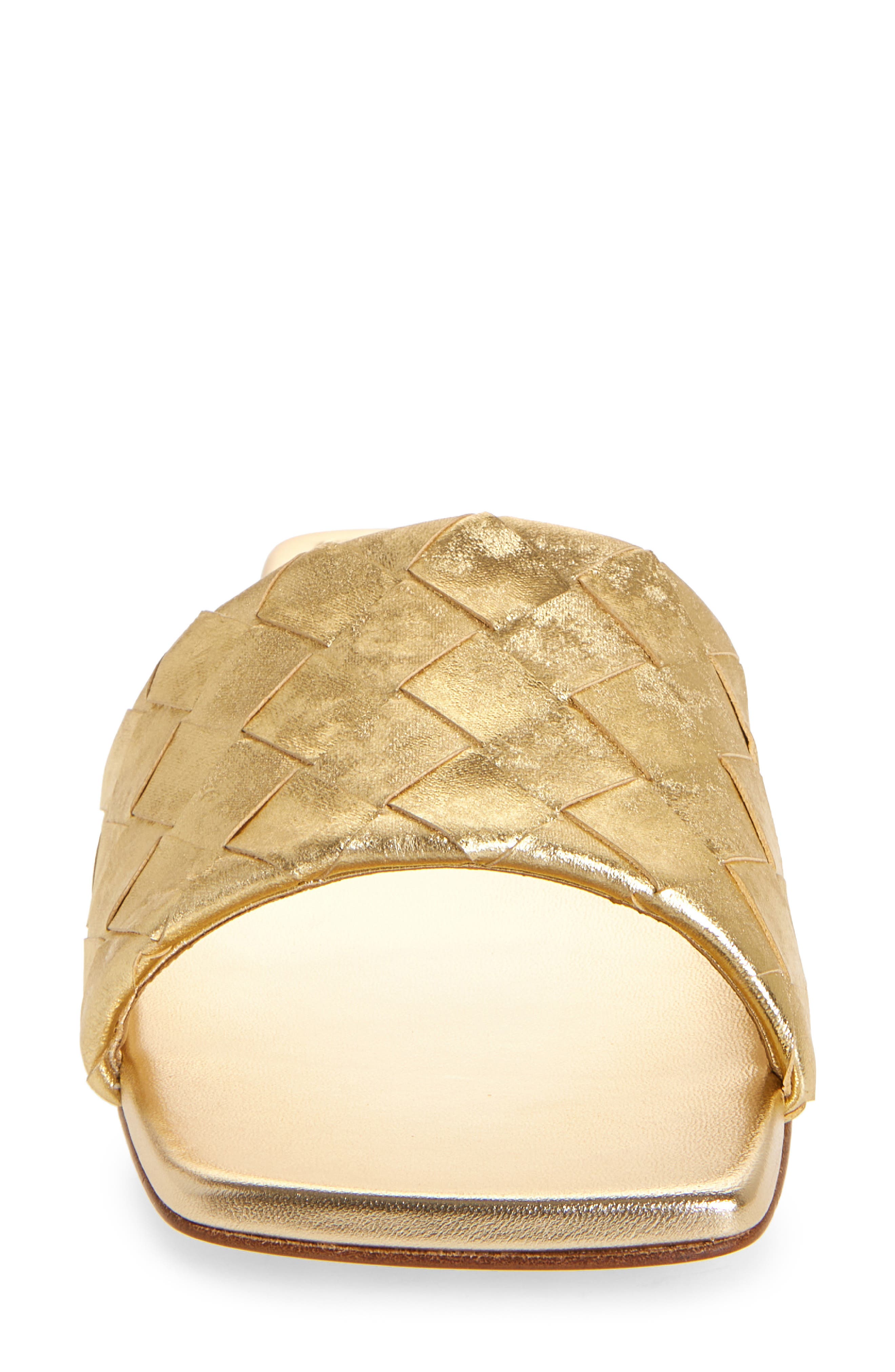 Bottega Veneta Parco Intrecciato Slide Sandal, Alternate, color, 8472 Gold
