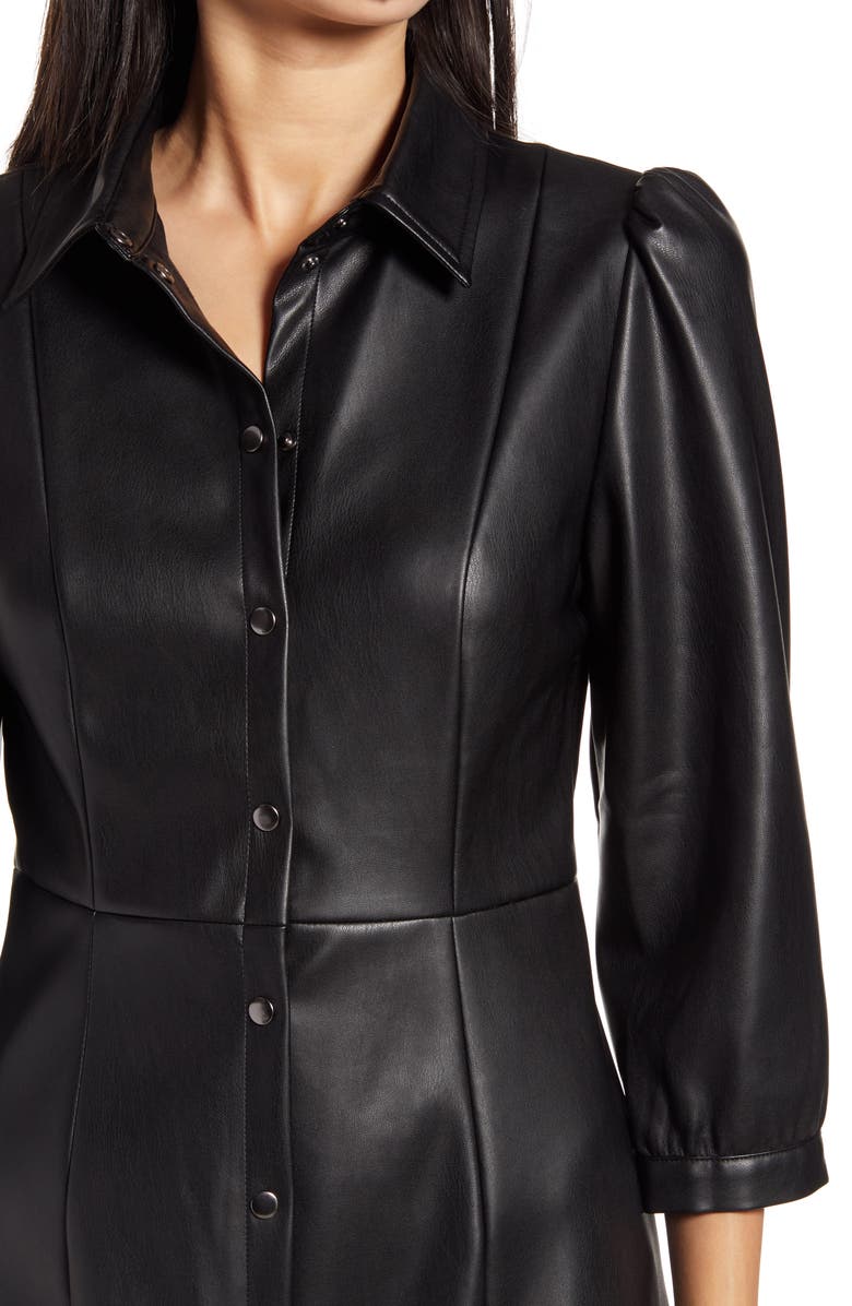 VERO MODA Molly Butter Faux Leather Dress, Alternate, color,