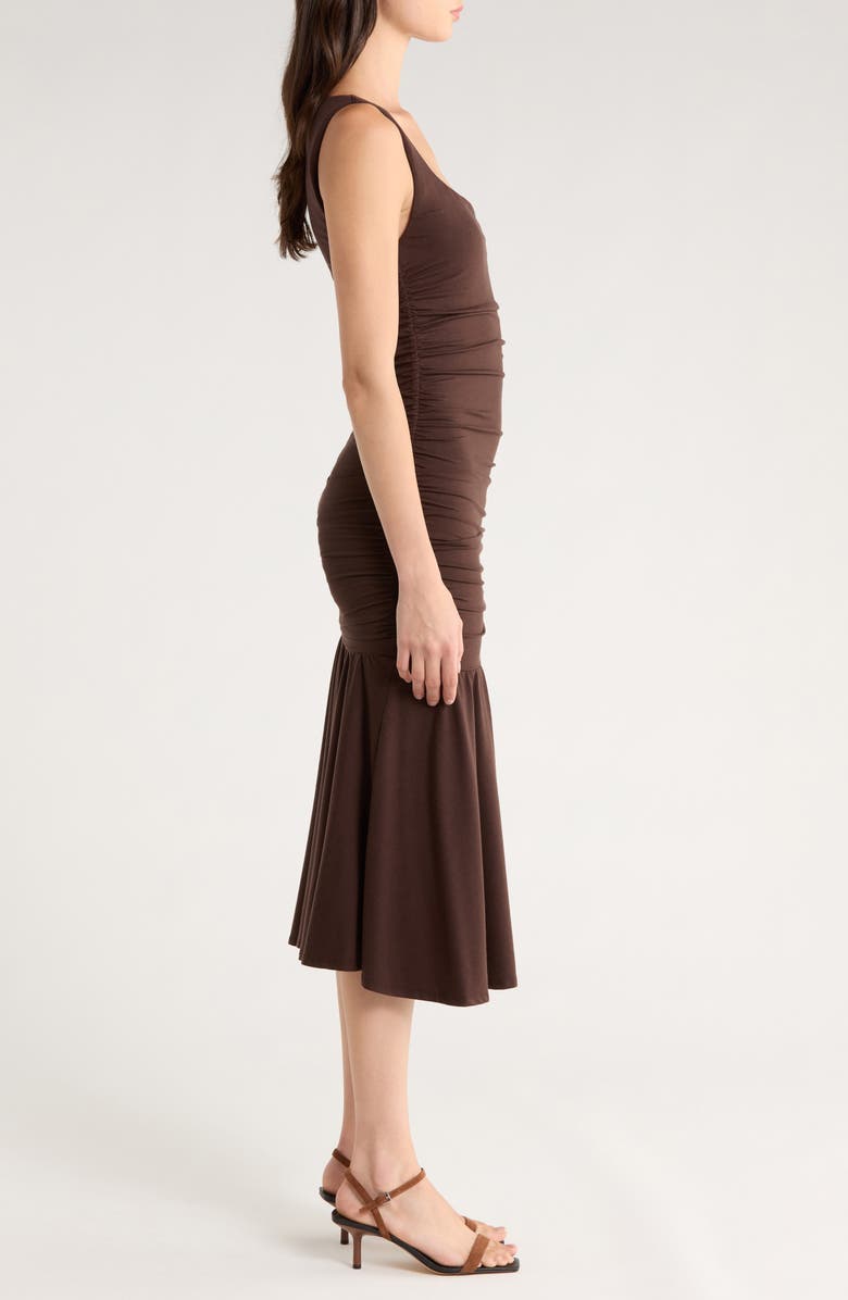 Reformation Kayla Eco Cinch Stretch Jersey Dress, Alternate, color, Mole