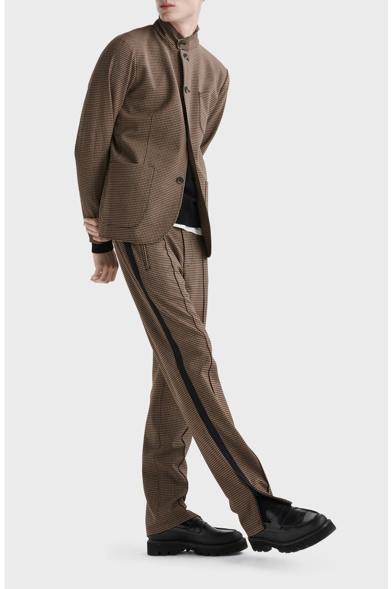 Zander Houndstooth Stretch Virgin Wool Pants, Alternate, color, BLKTAN