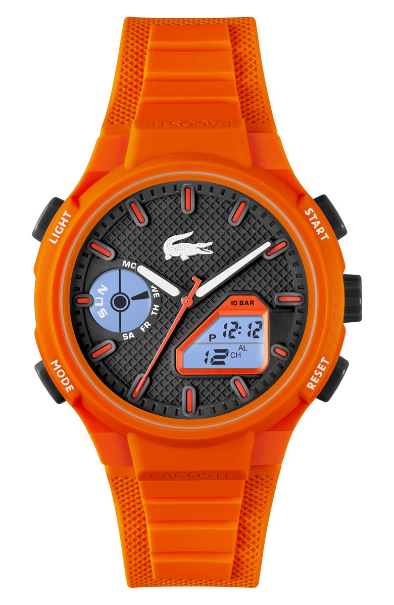 Lacoste LC33 Silicone Strap Watch, 45mm, Alternate, color, 