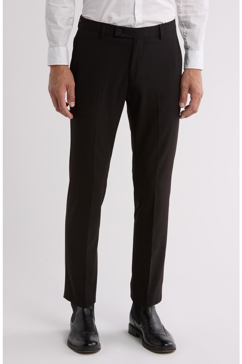 mens slim fit dress slacks Hawes & Curtis Slim Fit Light Grey Twill Suit Pants | Wool | Plain