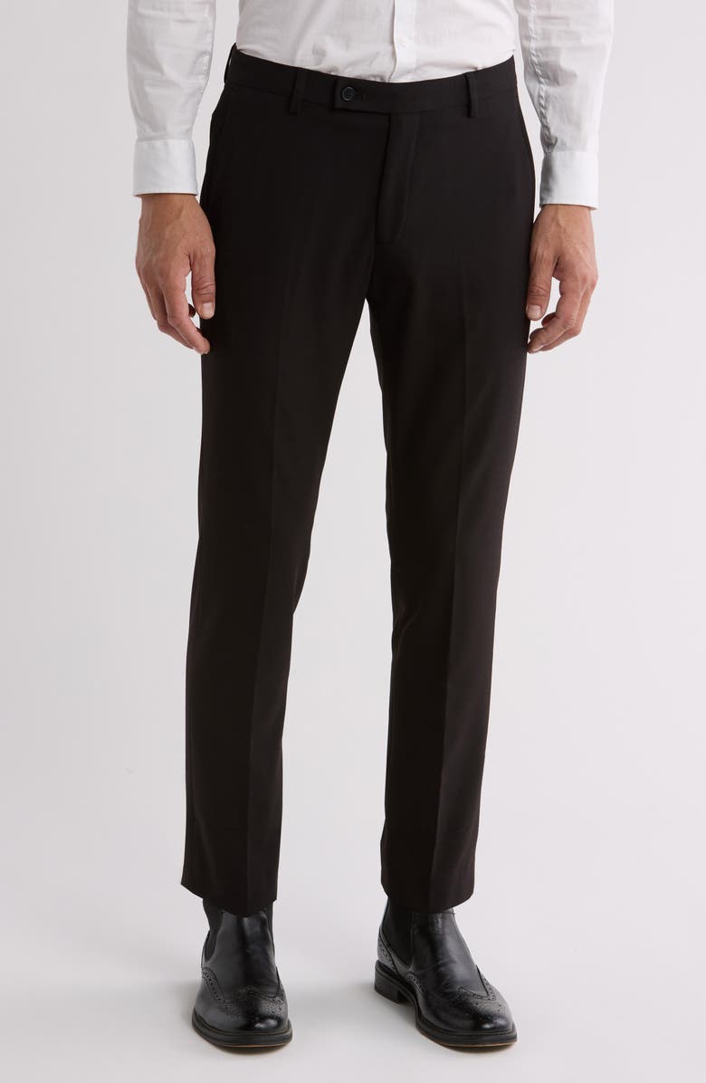 Calvin Klein Slim Fit Flat Front Dress Pants, Main, color, Black