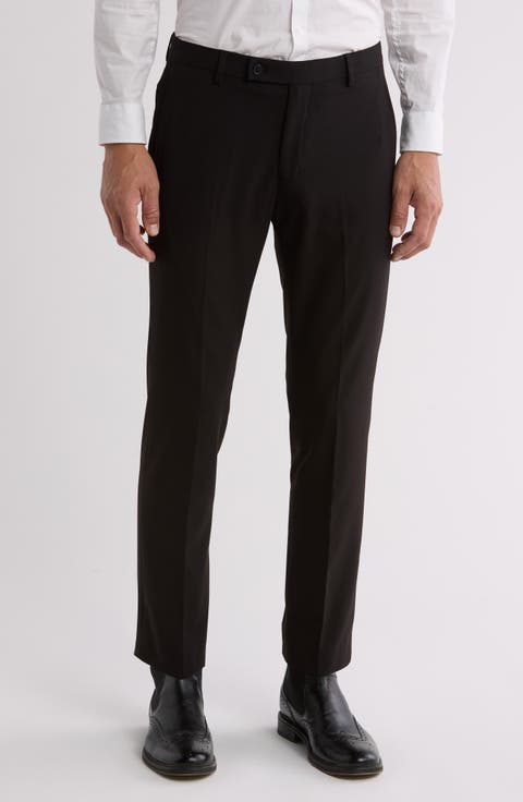 Slim Fit Flat Front Dress Pants