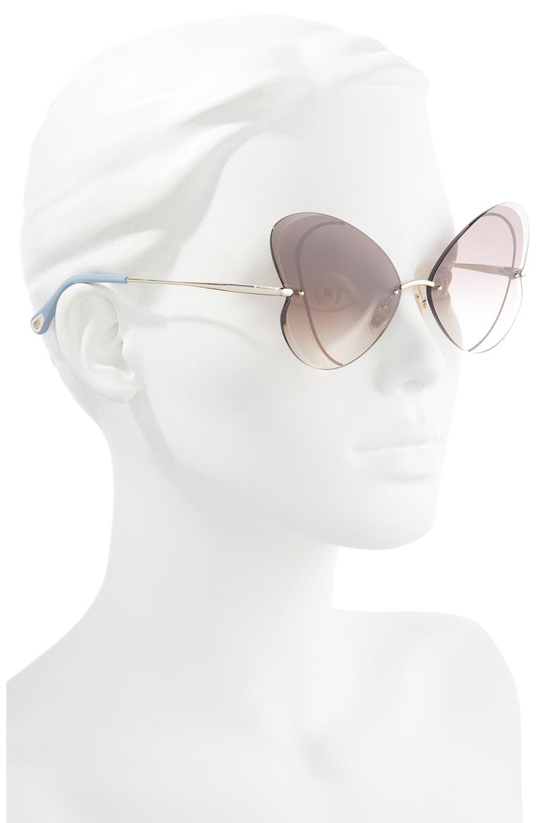 65mm Square Sunglasses, Alternate, color, GOLD