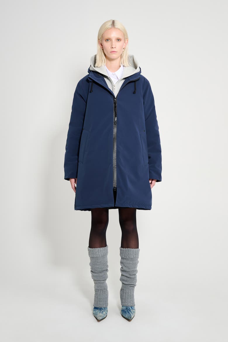 Mosebacke Matte Winter Coat, Alternate, color, Navy
