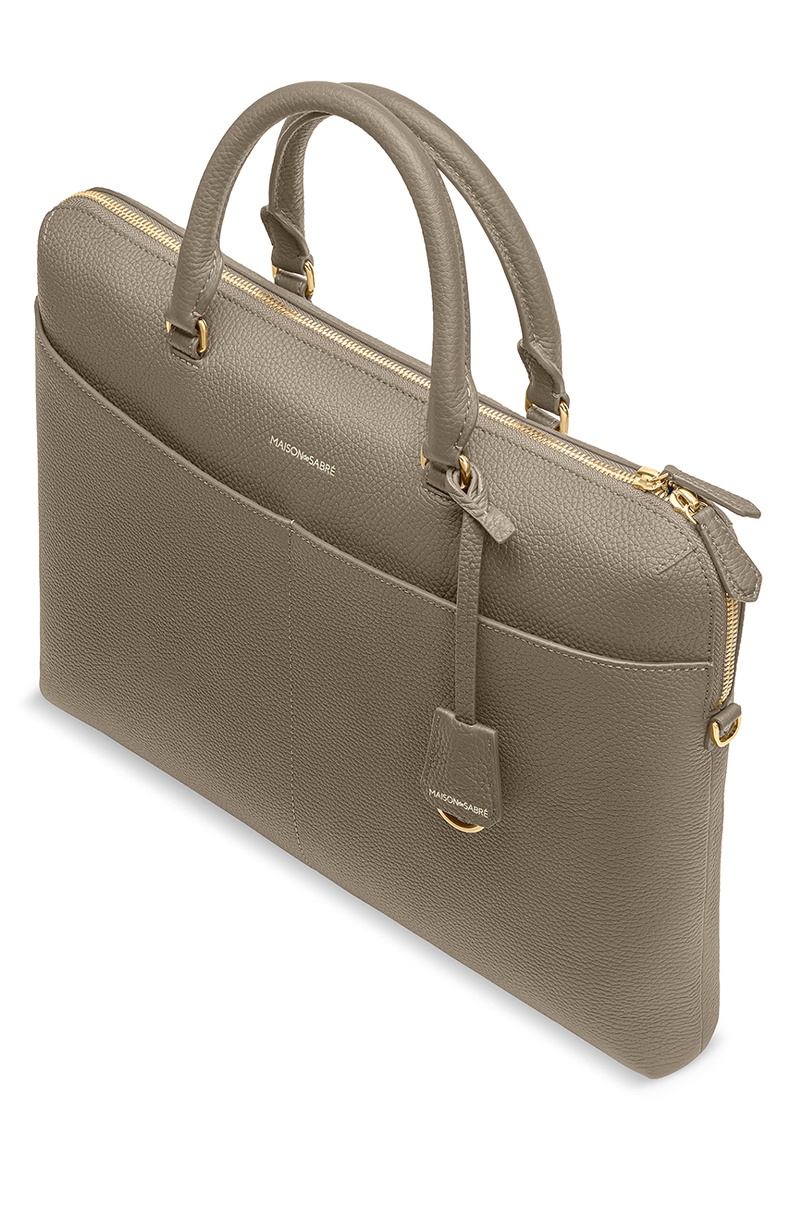 Leather Laptop Bag, Alternate, color, Cashmere Clay
