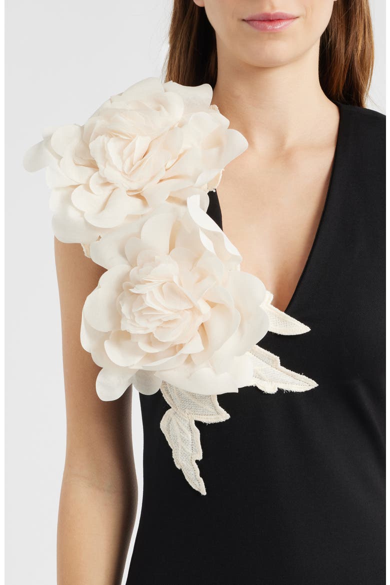Zahara Floral Sleeveless Gown, Alternate, color, BLACK