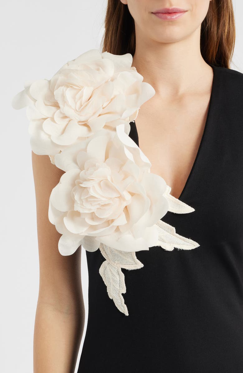 Elliatt Zahara Floral Sleeveless Gown, Alternate, color, Black