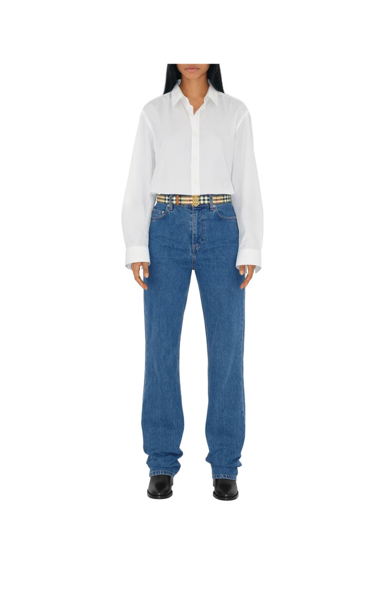 Burberry Check TB Belt, Alternate, color, Archive Beige/Light Gold