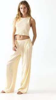 H&M Wide-leg linen-blend pants