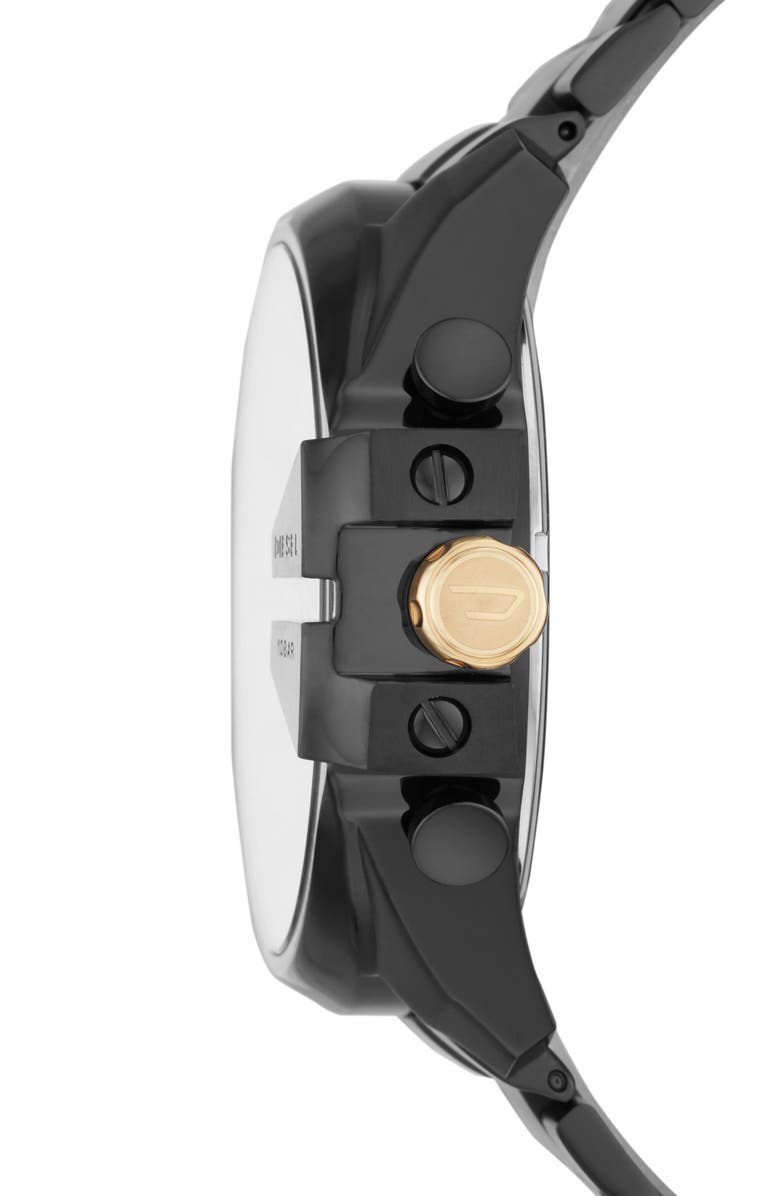 DIESEL<sup>®</sup> Mega Chief Chronograph Bracelet Watch, 51mm, Alternate, color, Black