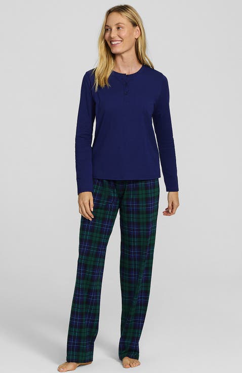 Knit 2 Piece Pajama Set - Long Sleeve Top And Pants