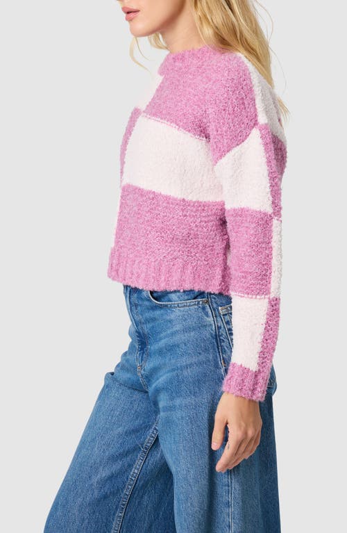 Lush Colorblock Checker Sweater In Purple
