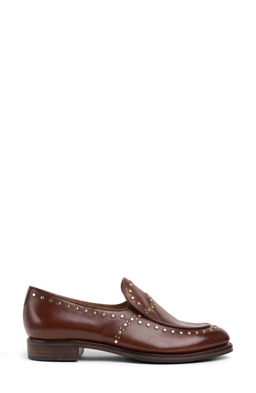 The Office Of Angela Scott Miss Cecilia Studded Loafer In Brown