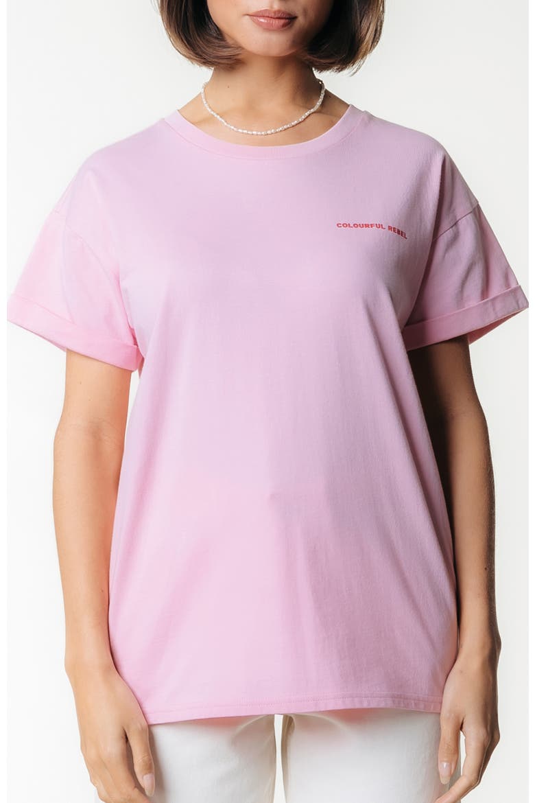 Flower Square Boxy Tee, Alternate, color, Fresh pink