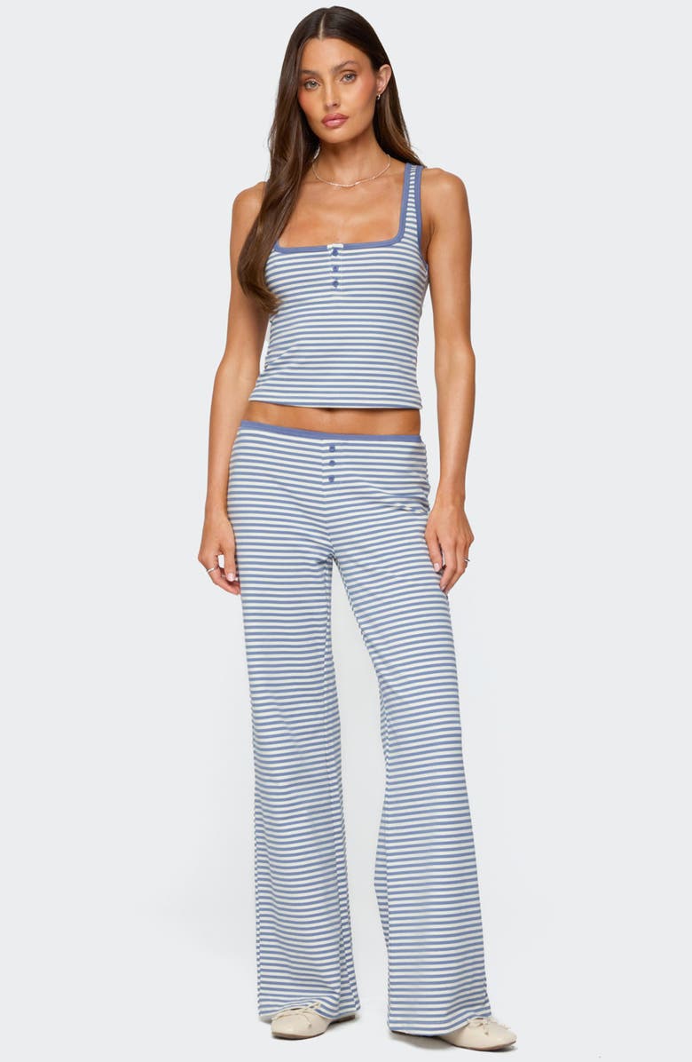 EDIKTED Monti Stripe Wide Leg Pants, Alternate, color, Blue-And-White