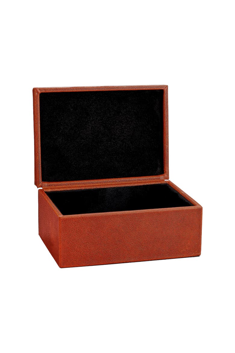 Medium Leather Box, Alternate, color, Cognac
