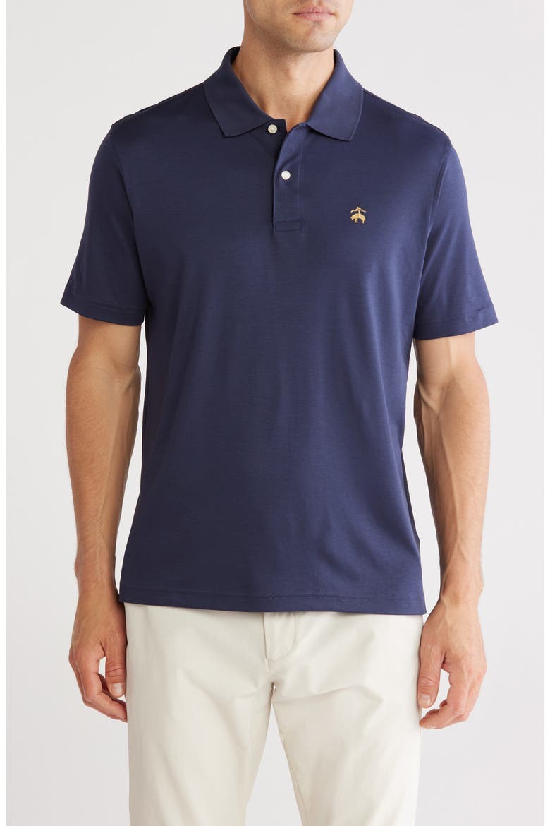 Cotton Interlock Polo, Main, color, MOOD INDIGO