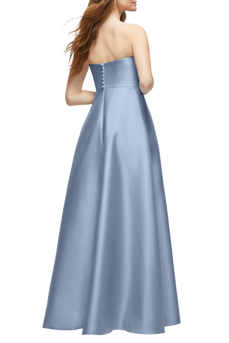 Strapless Satin Gown, Alternate, color, CLOUDY